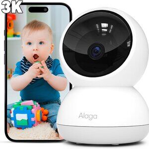 3K Security Camera 360° Pan WiFi Night Vision AI